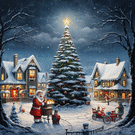 Sapin traditionnel sous les étoiles brillantes